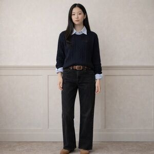LRL RALPH LAUREN BLACK FLARE JEANS SIZE 12 EUC